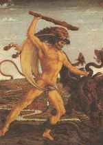 Hercules trying to kill the Lerna Hydra